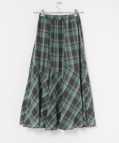 ITEMS URBANRESEARCH（アイテムズ アーバンリサーチ）の「チェック切替えスカート（スカート・レディース・GRN/PPL・Free）」の11枚目の写真
