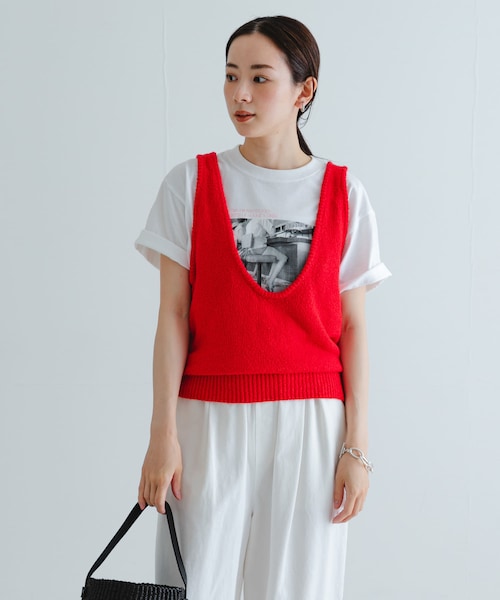 URBAN RESEARCH（アーバンリサーチ）の「ブークレ2WAYベスト（ベスト・レディース・RED/NAVY/OFF・FREE）」の3枚目の写真