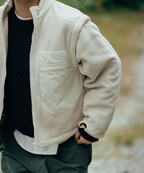 EKAL（エカル）の「デタッチャブルフリースブルゾン（ブルゾン・レディース・オフ/チャコール・one）」の9枚目の写真