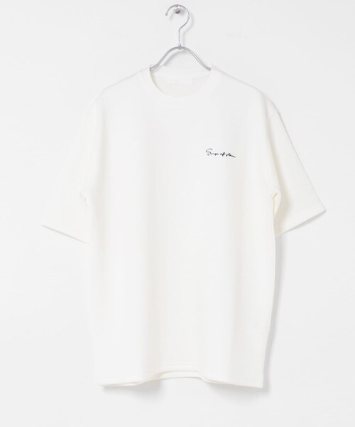 SENSE OF PLACE by URBAN RESEARCH（センスオブプレイスバイアーバンリサーチ）の「『一部WEB限定カラー』シシュウダンボールポンチショートスリーブTシャツ（Tシャツ/カットソー・メンズ・WHT×BLK/BLK×WHT/CHA×BLK/GRE×BLK/GRN×WHT/BRN×BLK/YEL×WHT・M/L）」の11枚目の写真