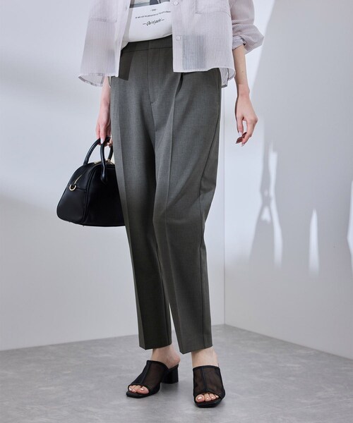 ROPE' PICNIC（ロペピクニック）の「【UV対応】【リネンライク・シリーズ】テーパードパンツ/通勤・セットアップ対応（スラックス・レディース・グレー/グレー系/ダークブラウン/ネイビー・36/38/40）」の2枚目の写真