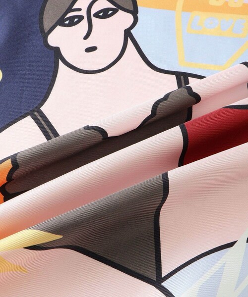 ROPE'(ロペ)の「【4 ARTIST for ROPE'】コラボ シルクスカーフ/Lサイズ(バンダナ/スカーフ・レディース・ダークグリーン/サックス/レッド/ピンク・F)」の13枚目の写真