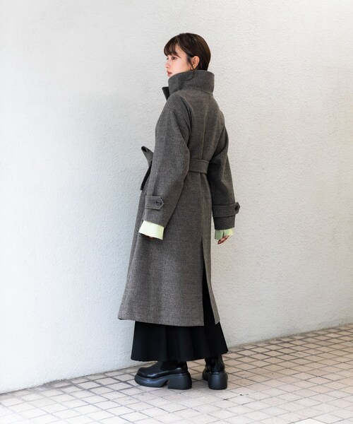 SENSE OF PLACE by URBAN RESEARCH(センスオブプレイスバイアーバンリサーチ)の「スタンドカラーロングコート(テーラードジャケット・レディース・BRN×MOC/GRAY/BLACK・S/M)」の22枚目の写真