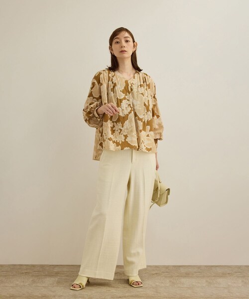 ROPE'（ロペ）の「【DEVEAUX（デヴォー）】別注ボカシフラワーボリュームスリーブブラウス/洗える（シャツ/ブラウス・レディース・ブラウン系/オレンジ系・F）」の11枚目の写真