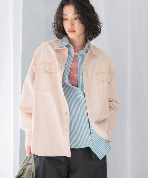 URBAN RESEARCH ROSSO（アーバンリサーチロッソ）の「『WEB限定』デニムオーバーシャツ（シャツ/ブラウス・レディース・INDIGO/FOG PINK・Free）」の22枚目の写真
