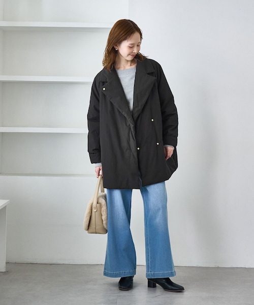 ROPE' PICNIC（ロペピクニック）の「2WAY中綿テーラードコート（ダウンジャケット/コート・レディース・スミクロ/ベージュ・F）」の12枚目の写真