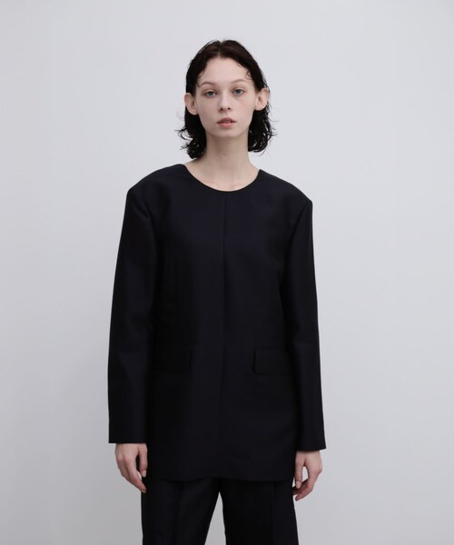 URBAN RESEARCH ROSSO（アーバンリサーチロッソ）の「UNiPH　シルクウールツイルプルオーバー（シャツ/ブラウス・レディース・ブラック・1）」の2枚目の写真