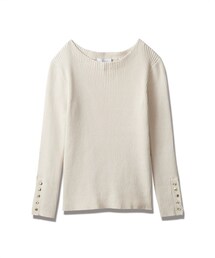 nissen | 綿混ボートネックリブニット(ニット/セーター)