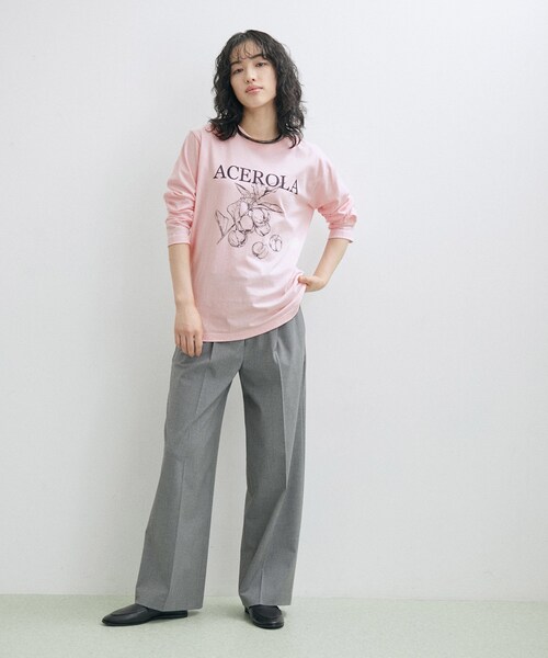 ADAM ET ROPE'（アダムエロペ）の「【GOOD ROCK SPEED】別注 ACEROLA LONG SLEEVE TEE（Tシャツ/カットソー・レディース・ホワイト/ネイビー/ピンク・F）」の10枚目の写真