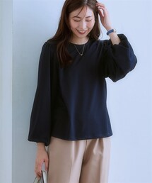 nissen | カットソー素材ボリューム袖ブラウス(Tシャツ/カットソー)