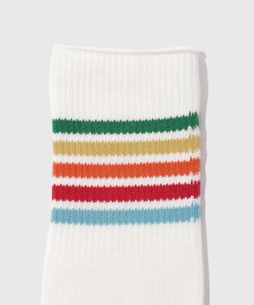 ADAM ET ROPE'（アダムエロペ）の「【KYOU/キョウ】FEET.03 JQD Multi Line Pack-Socks（ソックス/靴下・レディース・ホワイト・F）」の4枚目の写真