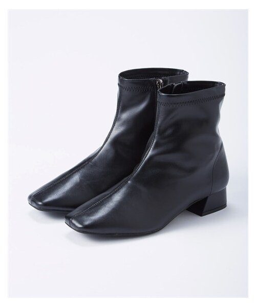 nissen（ニッセン）の「【ゆったり幅広】ストレッチショートブーツ（低反発中敷）（ワイズ４Ｅ）（ブーツ・メンズ・黒/ダークブラウン/アイボリー・M=23.0~23.5cm/4E/L=24.0~24.5cm/4E/LL=25.0~25.5cm/4E/3L=26.0~26.5cm/4E）」の2枚目の写真