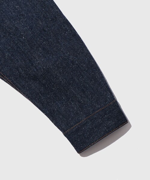 ADAM ET ROPE'(アダムエロペ)の「【Cale/カル】cotton silk denim Trucker(デニムジャケット・メンズ・ネイビー・2/3)」の7枚目の写真