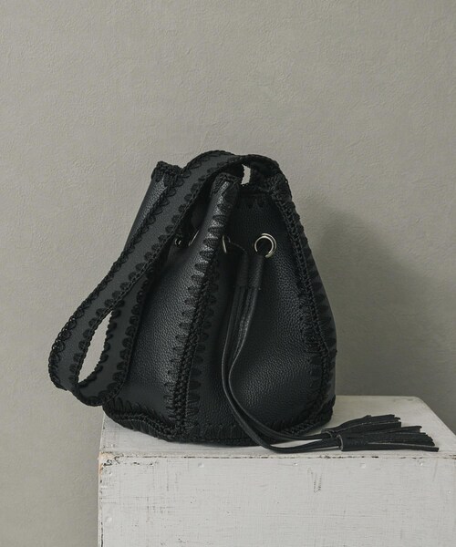 SENSE OF PLACE by URBAN RESEARCH（センスオブプレイスバイアーバンリサーチ）の「エンブロイダリーキンチャクバッグ（その他雑貨・レディース・BLACK/BROWN・one）」の6枚目の写真