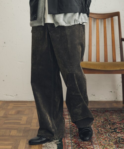 SENSE OF PLACE by URBAN RESEARCH（センスオブプレイスバイアーバンリサーチ）の「フロッキーワイドデニム（デニムパンツ・メンズ・BROWN/OLIVE・M/L）」の21枚目の写真
