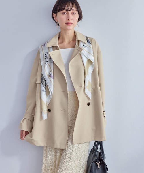 ROPE' PICNIC(ロペピクニック)の「ミドル丈トレンチコート/撥水・花粉ガード(トレンチコート・レディース・ベージュ/カーキ/ネイビー・F)」の7枚目の写真