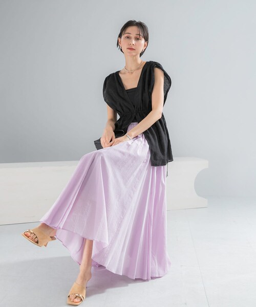 URBAN RESEARCH ROSSO（アーバンリサーチロッソ）の「コットンボリュームマキシスカート（スカート・レディース・WHITE/L/PURPLE/BLACK・Free）」の3枚目の写真