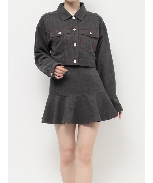 jouetie（ジュエティ）の「マルチWAYツイードライクセットアップ（セットアップ・レディース・グレー/アイボリー/ブラック/パープル・M）」の19枚目の写真