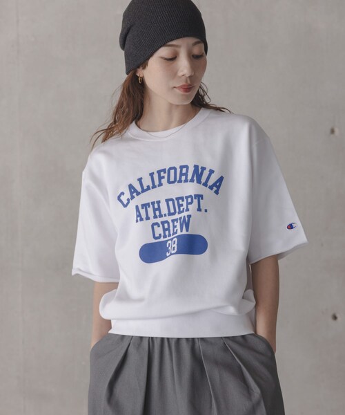 URBAN RESEARCH Sonny Label（アーバンリサーチサニーレーベル）の「『別注』CHAMPION×Sonny Label　ロゴスウェットTシャツ（スウェット・レディース・ホワイト/スカイブルー/ネイビー/オートミール・M/L）」の7枚目の写真