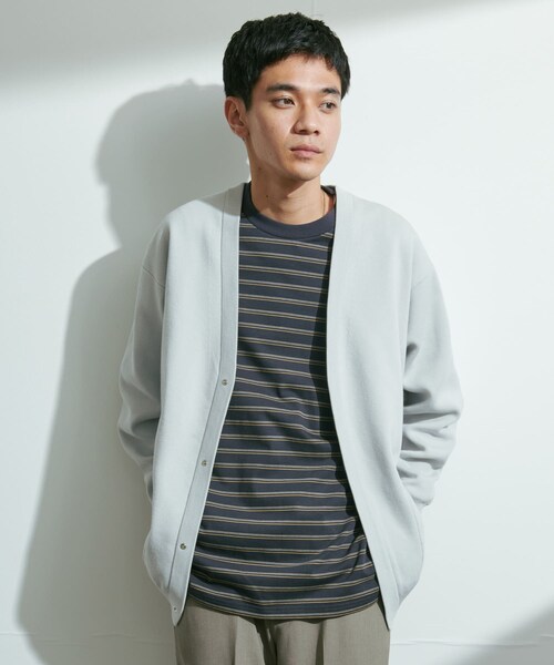 URBAN RESEARCH DOORS（アーバンリサーチドアーズ）の「『UR TECH Renew Knit』Vネックカーディガン（カーディガン/ボレロ・メンズ・GRAY/CHARCOAL/LIGHTBROWN・M/L）」の7枚目の写真