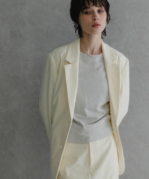 URBAN RESEARCH(アーバンリサーチ)の「トリコットコーデュロイジャケット(テーラードジャケット・レディース・BROWN/OFF WHITE・FREE)」の5枚目の写真
