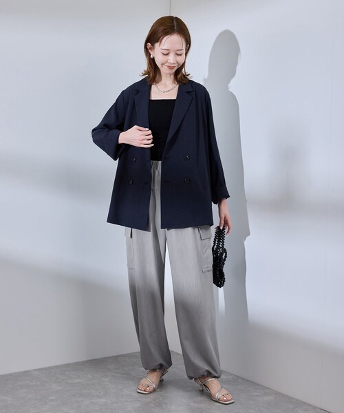 ROPE' PICNIC（ロペピクニック）の「【UVカット・接触冷感・イージーケア】イージーカーゴパンツ（カーゴパンツ・レディース・ブラック/グレー/ベージュ/ネイビー・36/38/40）」の18枚目の写真