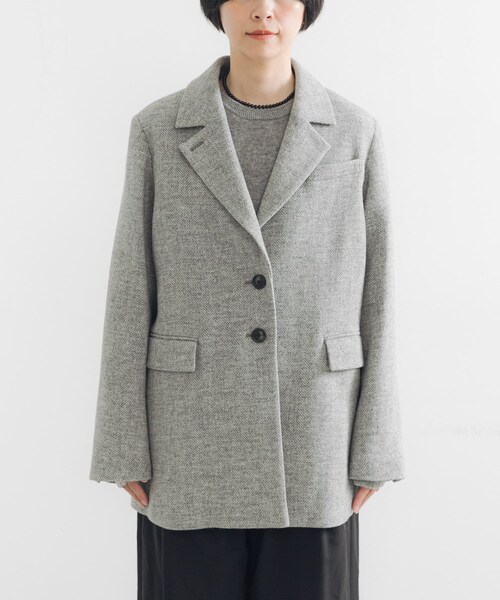 URBAN RESEARCH（アーバンリサーチ）の「ブリティッシュウールツイードジャケット（テーラードジャケット・レディース・L.GRAY/KHAKI・36/38）」の14枚目の写真