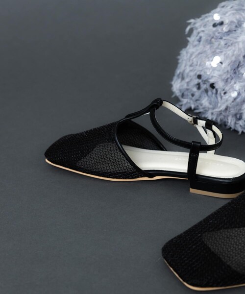 SENSE OF PLACE by URBAN RESEARCH（センスオブプレイスバイアーバンリサーチ）の「Tストラップメッシュサンダル（その他シューズ・レディース・BLACK/SILVER/GOLD・S/M/L）」の12枚目の写真