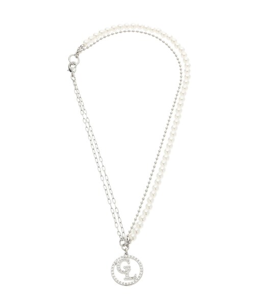 CALNAMUR（カルナムール）の「FAKE PARL×CHAIN NECKLACE/フェイクパール×チェーンネックレス（ネックレス・レディース・ゴールド・F）」の2枚目の写真