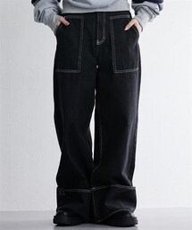 nissen | 配色ステッチワイドデニムパンツ ［Soiunique］(パンツ)