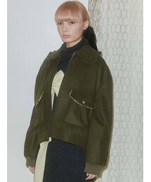 merry jenny | フリルカラーパイピングブルゾン(ブルゾン)