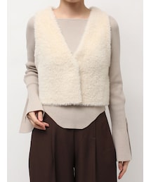 ミニシャギーニットベスト