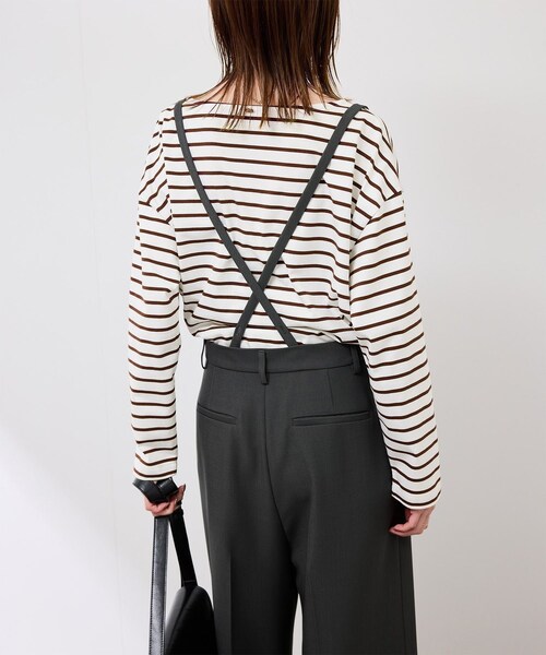 ROPE' PICNIC（ロペピクニック）の「ボックスシルエットボーダーカットソー（Tシャツ/カットソー・レディース・ブラック系/ブラウン/ネイビー系・F）」の16枚目の写真