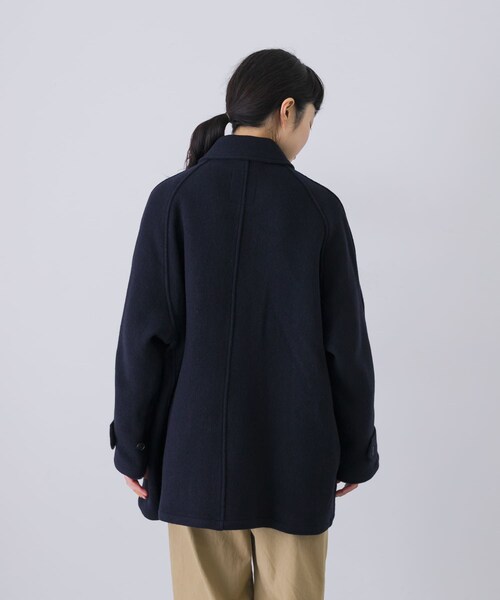 かぐれ（カグレ）の「Harrow Town Stores　BALMACAAN SHORT COAT（ステンカラーコート・レディース・NAVY・42）」の3枚目の写真