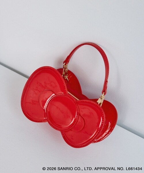 ROPE' PICNIC(ロペピクニック)の「【ROPE' PICNIC×ハローキティ】2WAYストラップ付きミニショルダーリボンバッグ(トートバッグ・レディース・ブラック/レッド・F)」の9枚目の写真