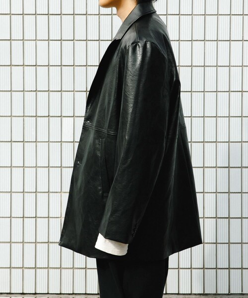 SENSE OF PLACE by URBAN RESEARCH（センスオブプレイスバイアーバンリサーチ）の「フェイクレザーミドルジャケット（テーラードジャケット・メンズ・BLACK/BROWN・M/L）」の18枚目の写真