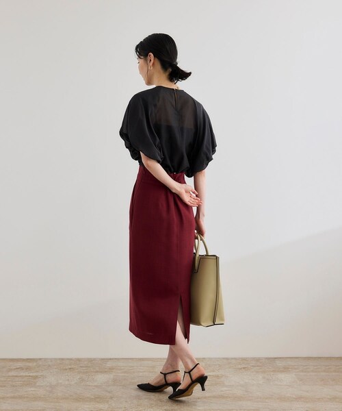 ROPE'（ロペ）の「【洗える】コットンシルクブラウス/セットアップ対応（シャツ/ブラウス・レディース・ブラック/ターコイズ・F）」の18枚目の写真