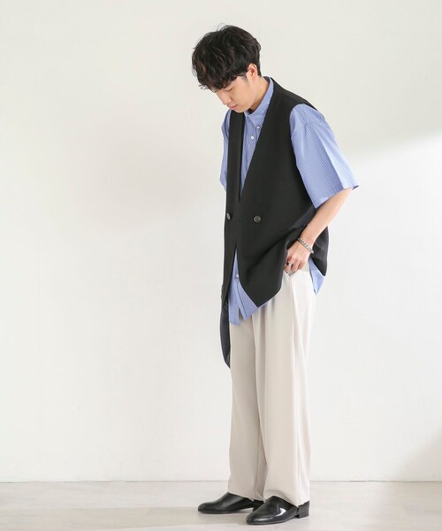 SENSE OF PLACE by URBAN RESEARCH(センスオブプレイスバイアーバンリサーチ)の「ダブルテーラードベスト(ベスト・メンズ・BLACK/GREEN/L.KHAKI/BLUE/OLIVE・M/L)」の18枚目の写真