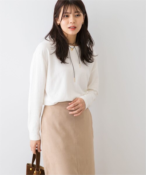 URBAN RESEARCH ROSSO（アーバンリサーチロッソ）の「F by ROSSO　ソフトウォームオーバーロンTEE（Tシャツ/カットソー・レディース・OFF WHITE/BLACK/G/MOCHA・Free）」の8枚目の写真