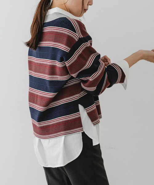 URBAN RESEARCH ROSSO（アーバンリサーチロッソ）の「F by ROSSO　ラガーニットプルオーバー（ニット/セーター・レディース・GRAY BD/NAVY BD/BLACK・Free）」の16枚目の写真