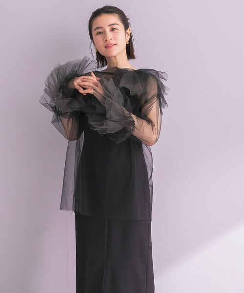 URBAN RESEARCH ROSSO（アーバンリサーチロッソ）の「ANDRESD　BLOOMING TULLE DRESS（ワンピース・レディース・L.BLUE/OLIVE/BLACK・36/38）」の4枚目の写真