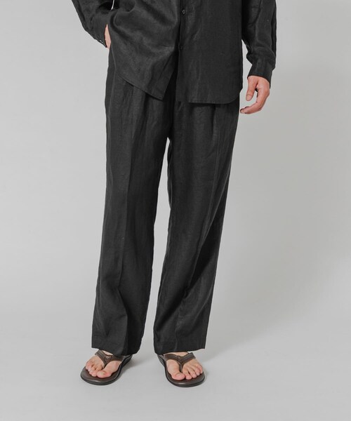 URBAN RESEARCH(アーバンリサーチ)の「LINEN WIDE EASY PANTS(その他パンツ・メンズ・BLACK/BEIGE/NAVY・M/L)」の9枚目の写真