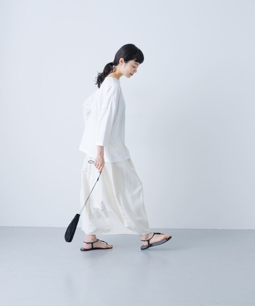 かぐれ（カグレ）の「ボートネック7分袖ワイドカットソー（Tシャツ/カットソー・レディース・OFF/PINK/SMOKE NAVY・FREE）」の9枚目の写真