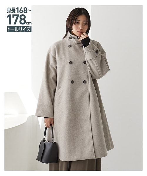 nissen（ニッセン）の「高身長 フェイクウール ミドルフレアコート