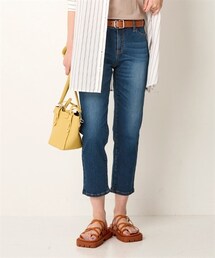 nissen | 大きいサイズすごのびストレッチデニムクロップドパンツ（ゆったりヒップ）(パンツ)