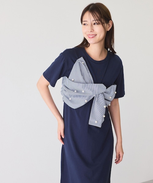 Jayro（ジャイロ）の「デコリボンパールドッキングワンピース（ワンピース・レディース・ブラック/グレー/ネイビー・M）」の15枚目の写真