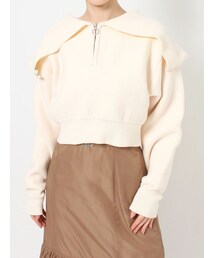 dazzlin | オーバーカラーZIPニットトップス(ニット/セーター)