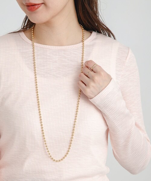 URBAN RESEARCH Sonny Label（アーバンリサーチサニーレーベル）の「ロングボールチェーンネックレス（ネックレス・レディース・シルバー/ゴールド・one）」の8枚目の写真