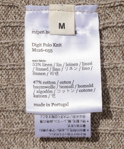 ADAM ET ROPE'(アダムエロペ)の「【mfpen/エムエフペン】Digit Polo Knit(ポロシャツ・メンズ・キナリ・M/S)」の12枚目の写真