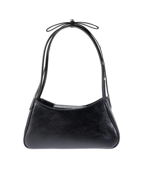 CALNAMUR（カルナムール）の「ショルダーリボンエナメルバッグ（ハンドバッグ・レディース・ブラック/レッド・F）」の3枚目の写真